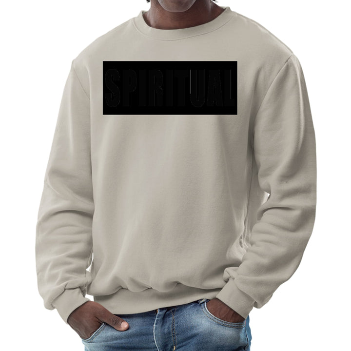 Mens Graphic Sweatshirt Spiritual Black Colorblock Illustration - Mens