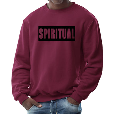 Mens Graphic Sweatshirt Spiritual Black Colorblock Illustration - Mens