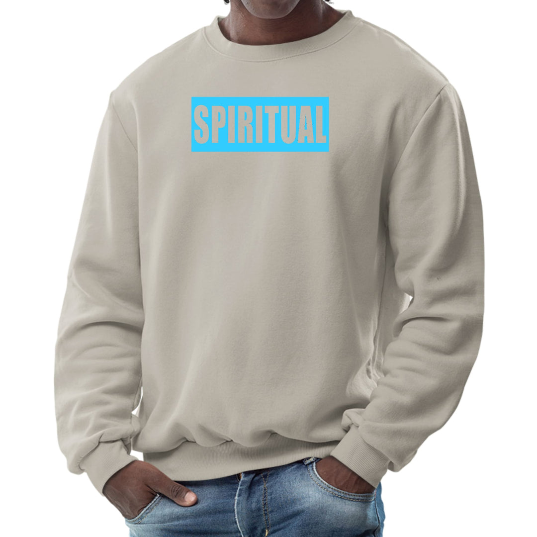 Mens Graphic Sweatshirt - Spiritual Light Blue Print - Mens | Sweatshirts