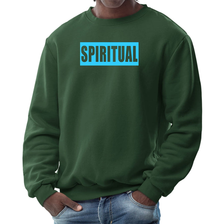 Mens Graphic Sweatshirt - Spiritual Light Blue Print - Mens | Sweatshirts