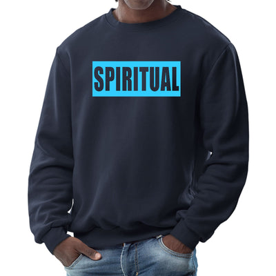 Mens Graphic Sweatshirt Spiritual Light Blue Print - Mens | Sweatshirts