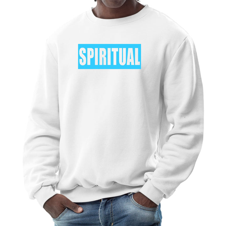 Mens Graphic Sweatshirt - Spiritual Light Blue Print - Mens | Sweatshirts