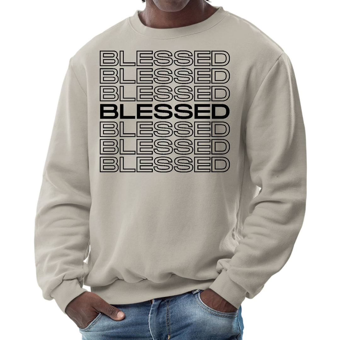 Mens Graphic Sweatshirt Stacked Blessed Print - Mens | Sweatshirts