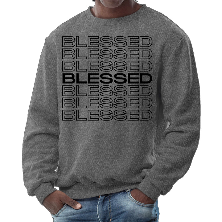 Mens Graphic Sweatshirt Stacked Blessed Print - Mens | Sweatshirts