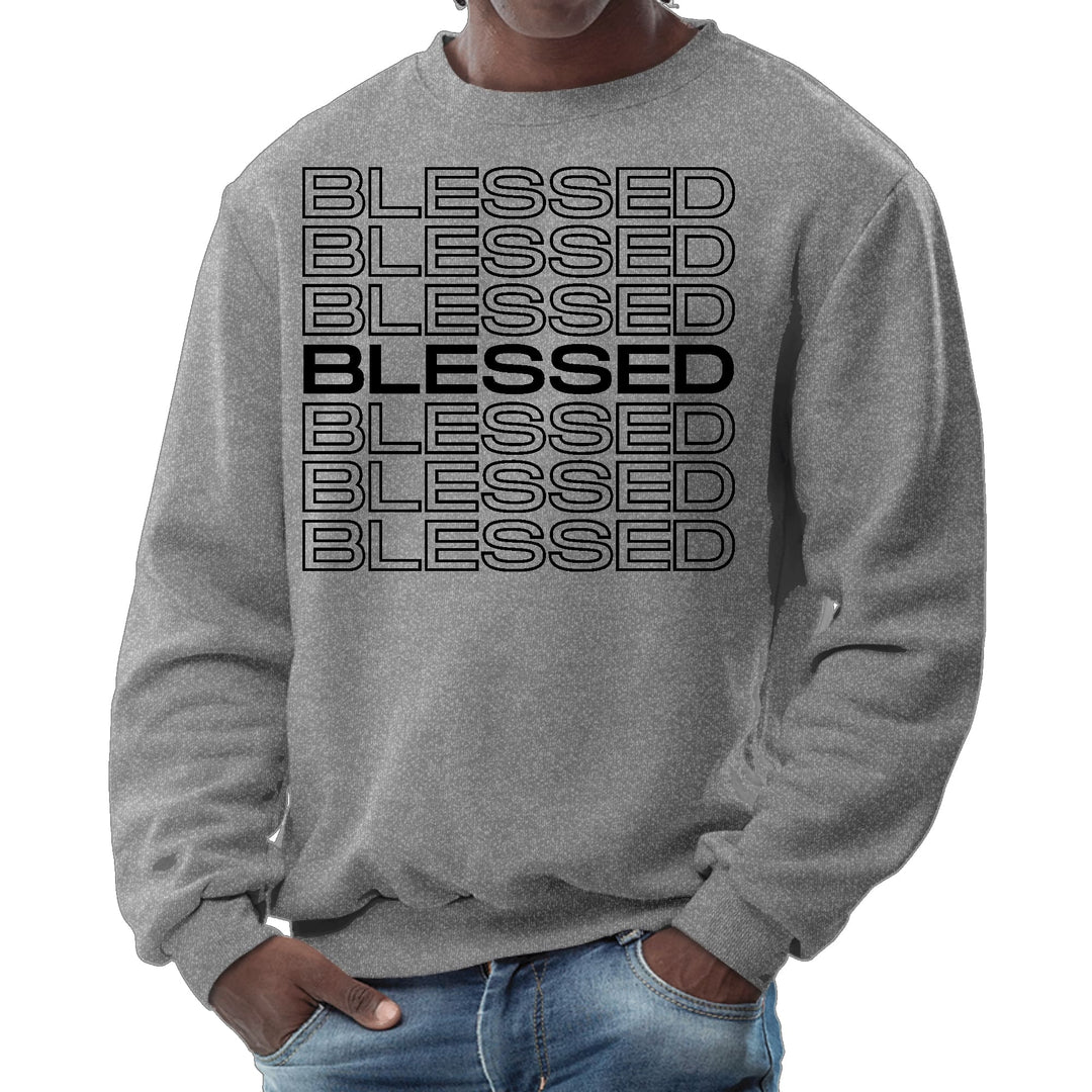 Mens Graphic Sweatshirt Stacked Blessed Print - Mens | Sweatshirts