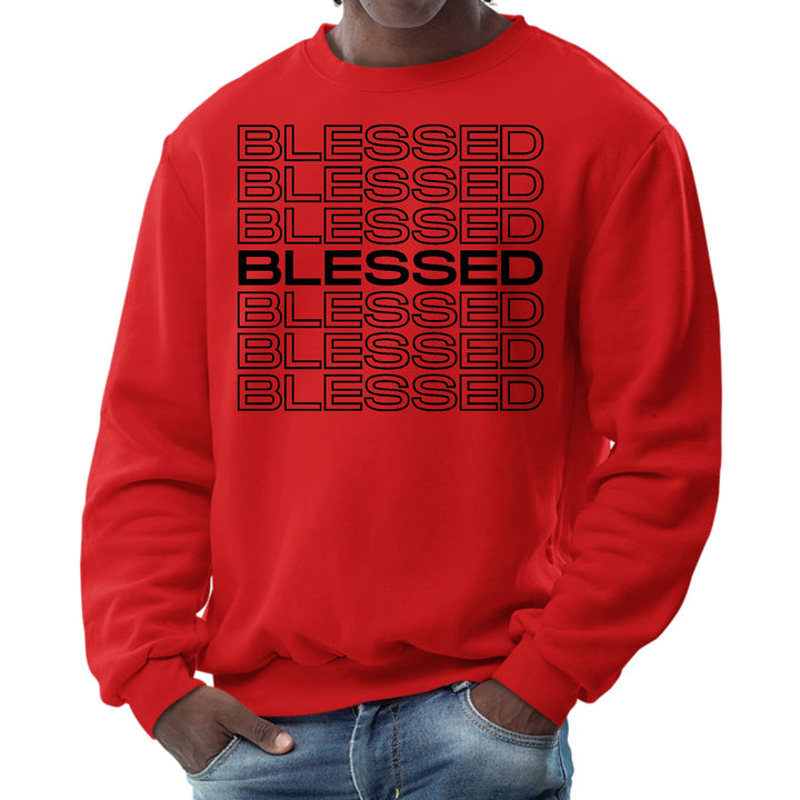 Mens Graphic Sweatshirt Stacked Blessed Print - Mens | Sweatshirts