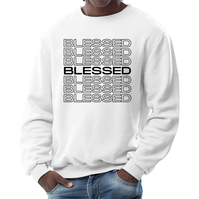 Mens Graphic Sweatshirt Stacked Blessed Print - Mens | Sweatshirts