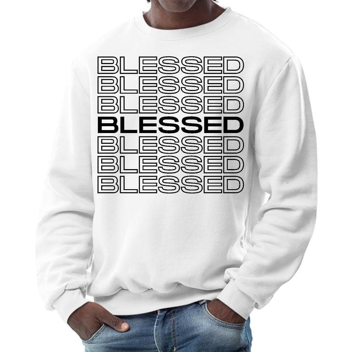 Mens Graphic Sweatshirt Stacked Blessed Print - Mens | Sweatshirts