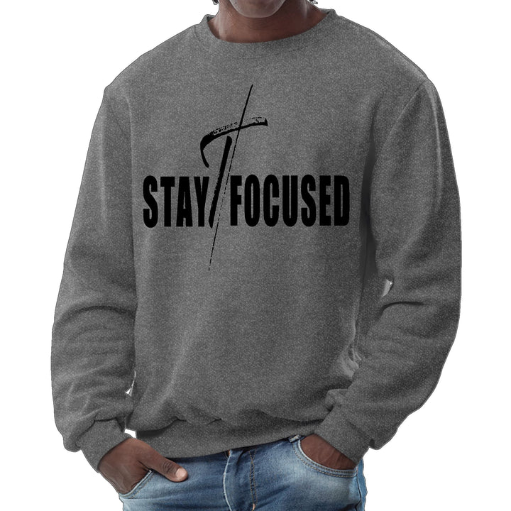 Mens Graphic Sweatshirt Stay Focused Black Print - Mens | Sweatshirts