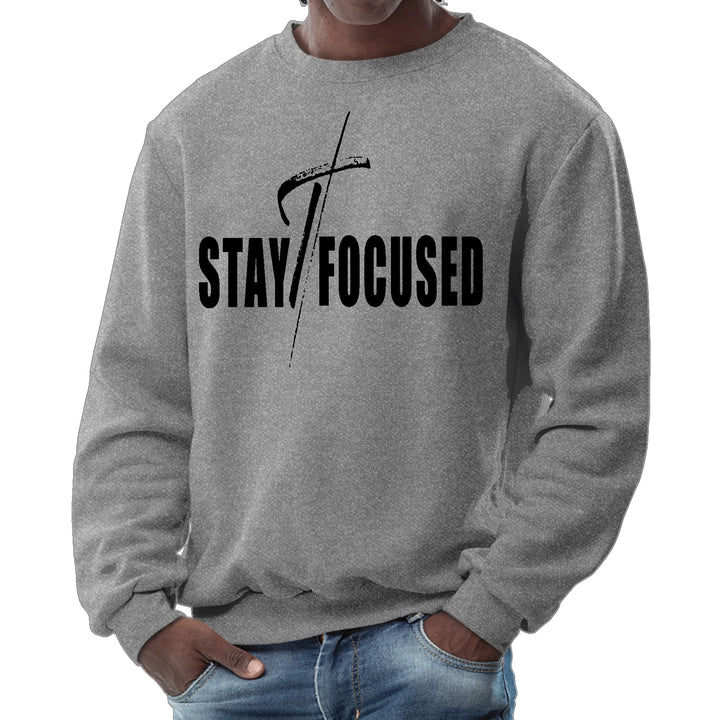 Mens Graphic Sweatshirt Stay Focused Black Print - Mens | Sweatshirts