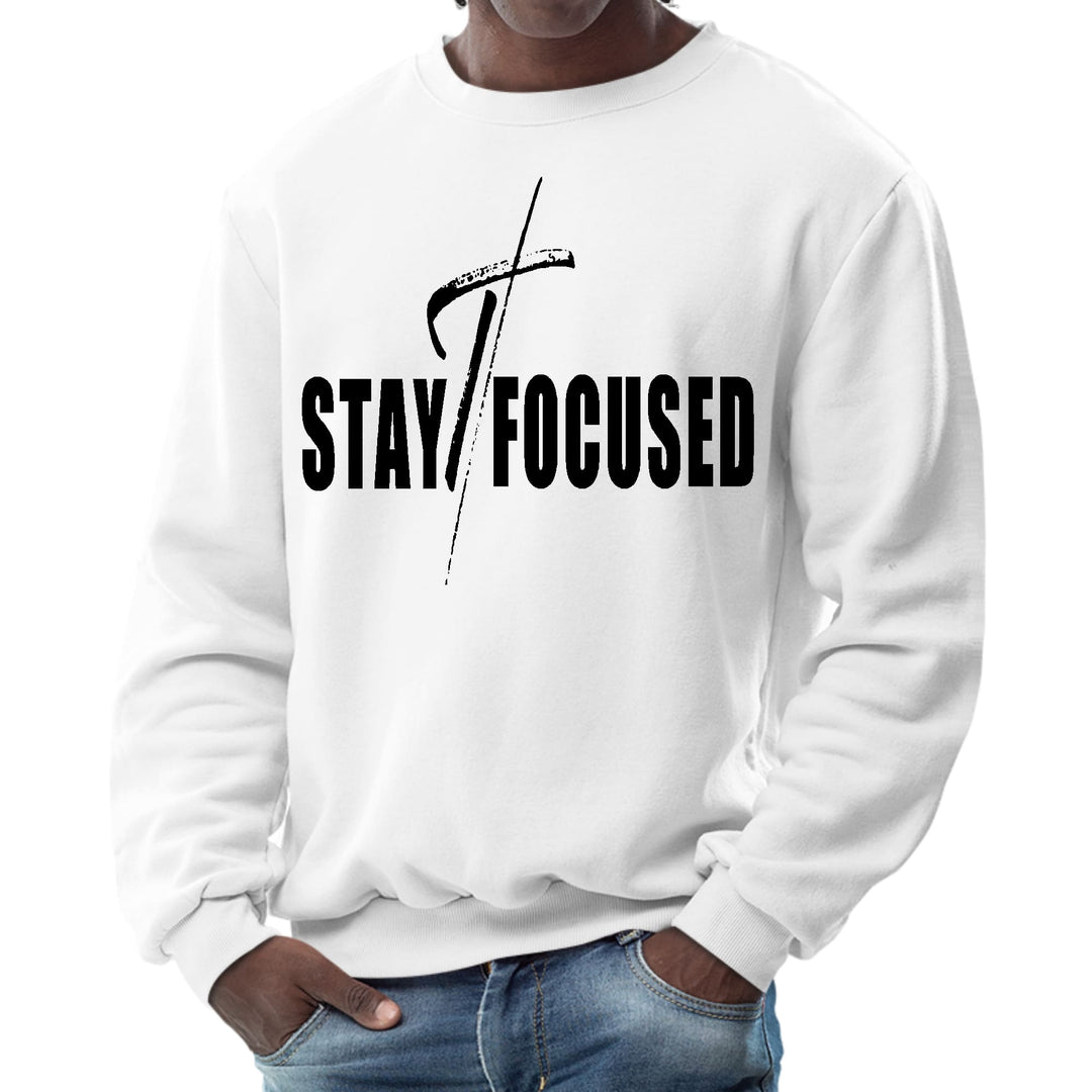 Mens Graphic Sweatshirt Stay Focused Black Print - Mens | Sweatshirts