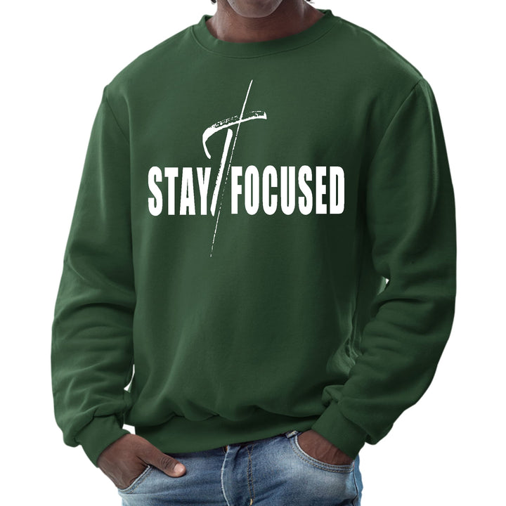 Mens Graphic Sweatshirt Stay Focused White Print - Mens | Sweatshirts