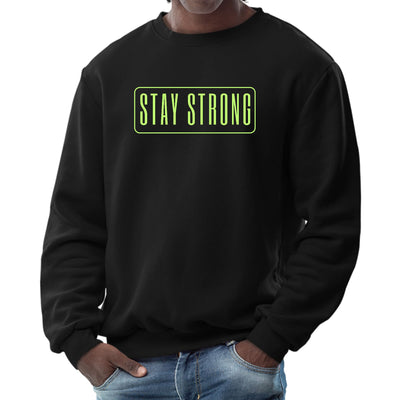 Mens Graphic Sweatshirt Stay Strong Neon Print - Mens | Sweatshirts
