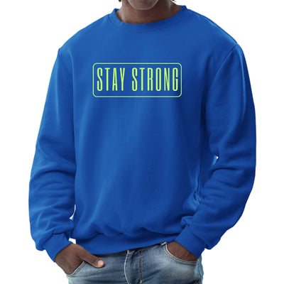 Mens Graphic Sweatshirt Stay Strong Neon Print - Mens | Sweatshirts