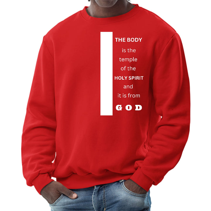 Mens Graphic Sweatshirt the Body is the Temple of the Holy Spirit - Mens