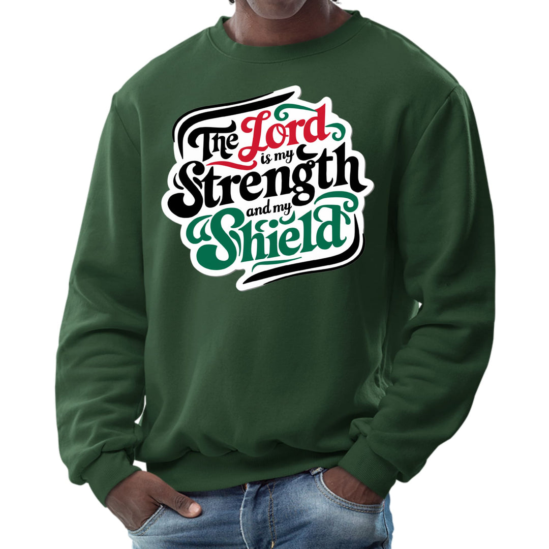 Mens Graphic Sweatshirt the Lord is my Strength and my Shield - Mens