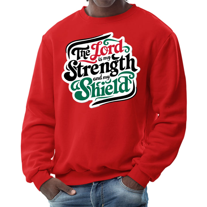 Mens Graphic Sweatshirt the Lord is my Strength and my Shield - Mens