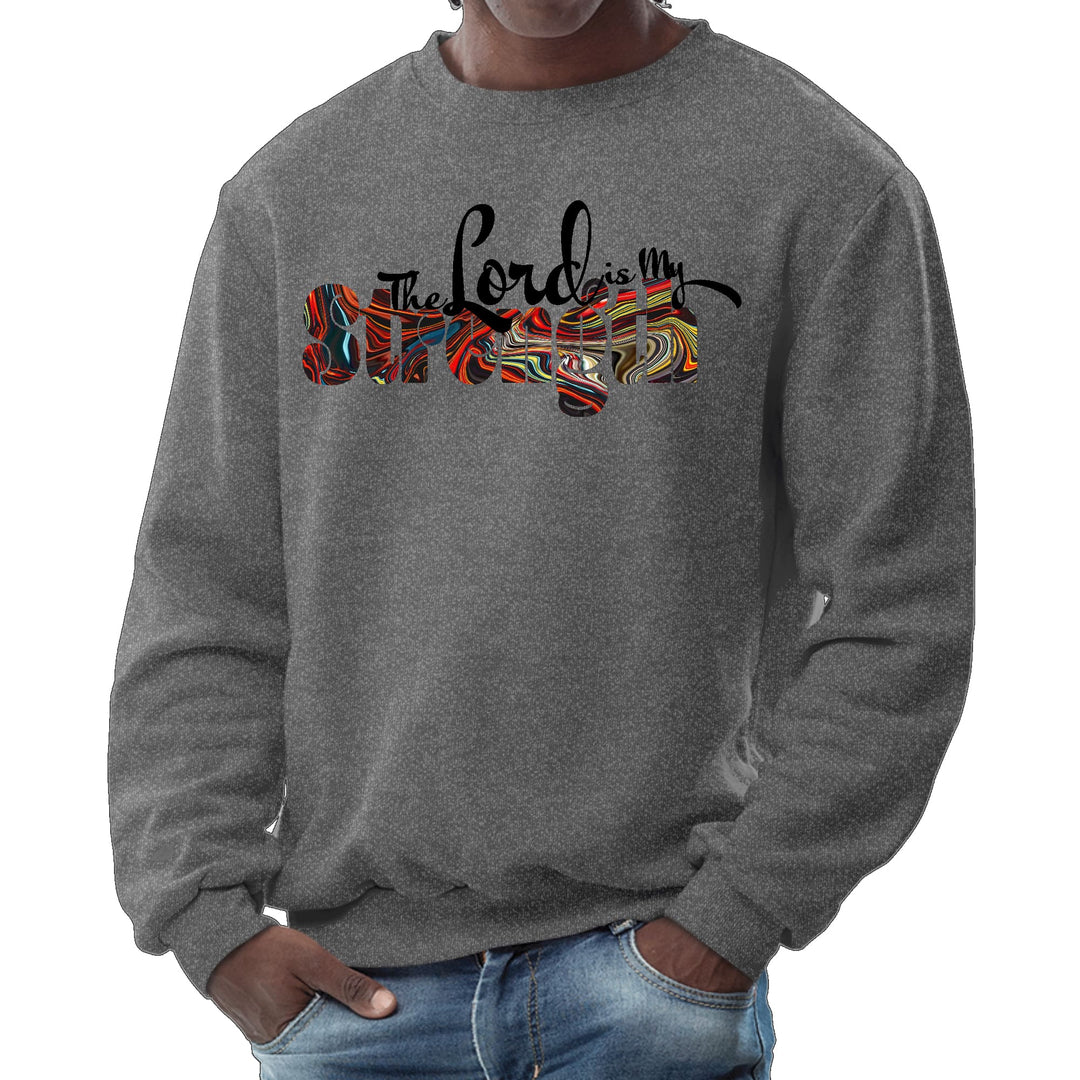 Mens Graphic Sweatshirt the Lord is my Strength Print - Mens | Sweatshirts