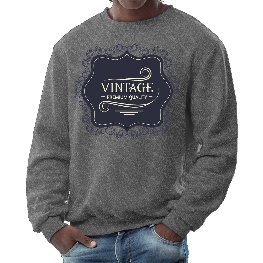 Mens Graphic Sweatshirt Vintage Premium Quality Black Beige - Mens | Sweatshirts