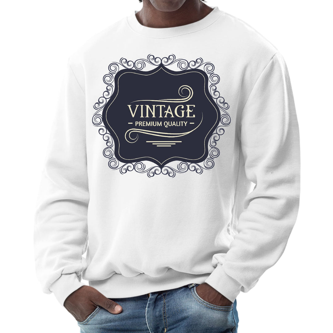 Mens Graphic Sweatshirt Vintage Premium Quality Black Beige - Mens | Sweatshirts