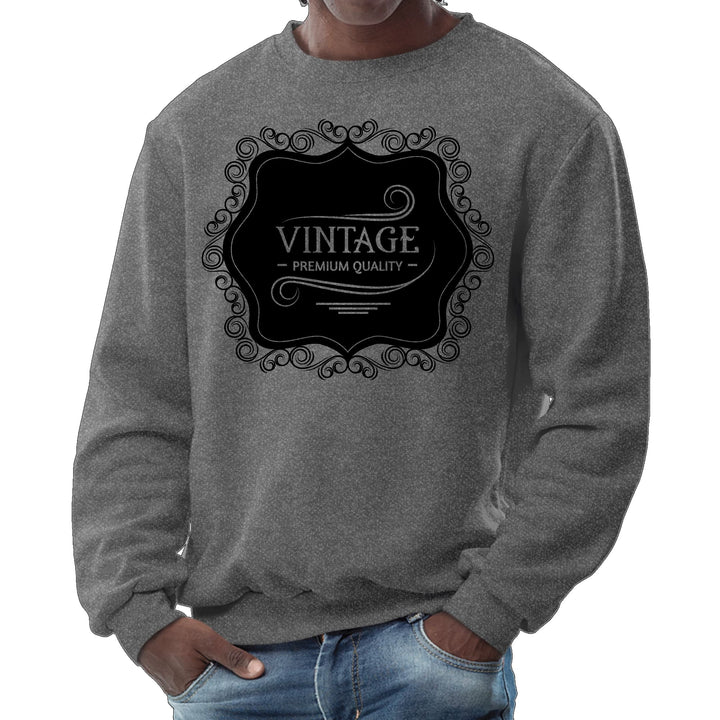 Mens Graphic Sweatshirt Vintage Premium Quality Black Illustration - Mens