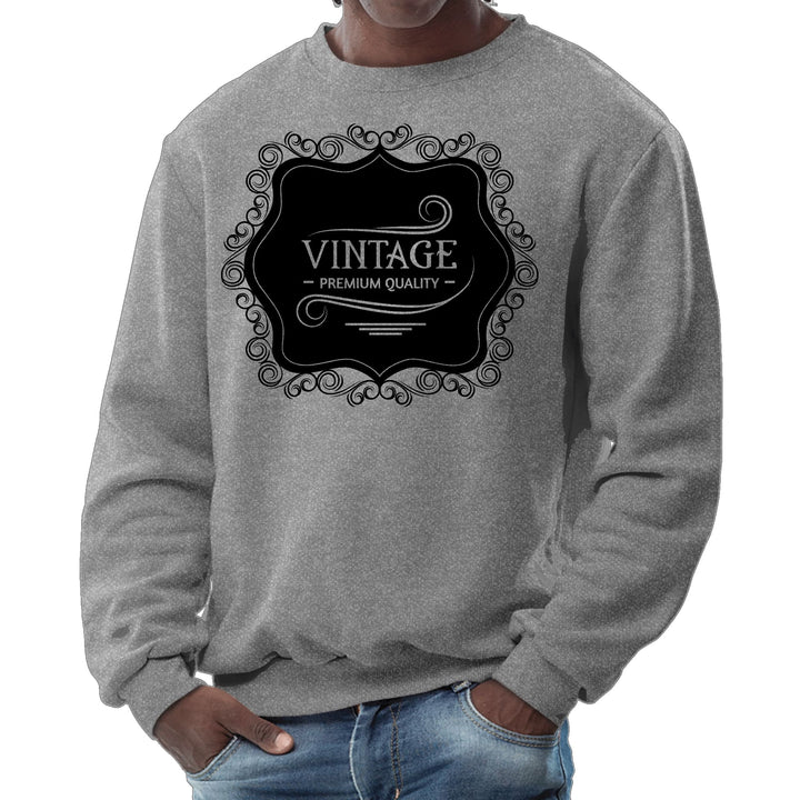 Mens Graphic Sweatshirt Vintage Premium Quality Black Illustration - Mens