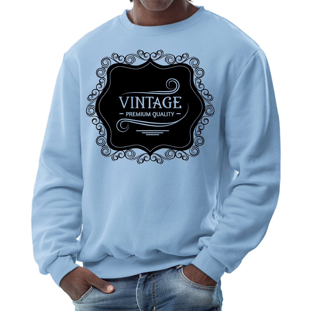 Mens Graphic Sweatshirt Vintage Premium Quality Black Illustration - Mens