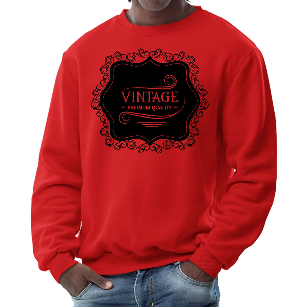 Mens Graphic Sweatshirt Vintage Premium Quality Black Illustration - Mens