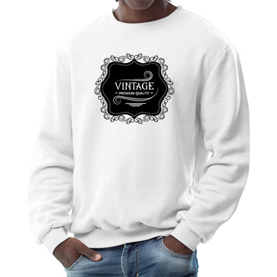 Mens Graphic Sweatshirt Vintage Premium Quality Black Illustration - Sweatshirts