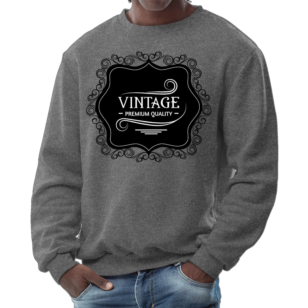 Mens Graphic Sweatshirt Vintage Premium Quality Black White - Mens | Sweatshirts