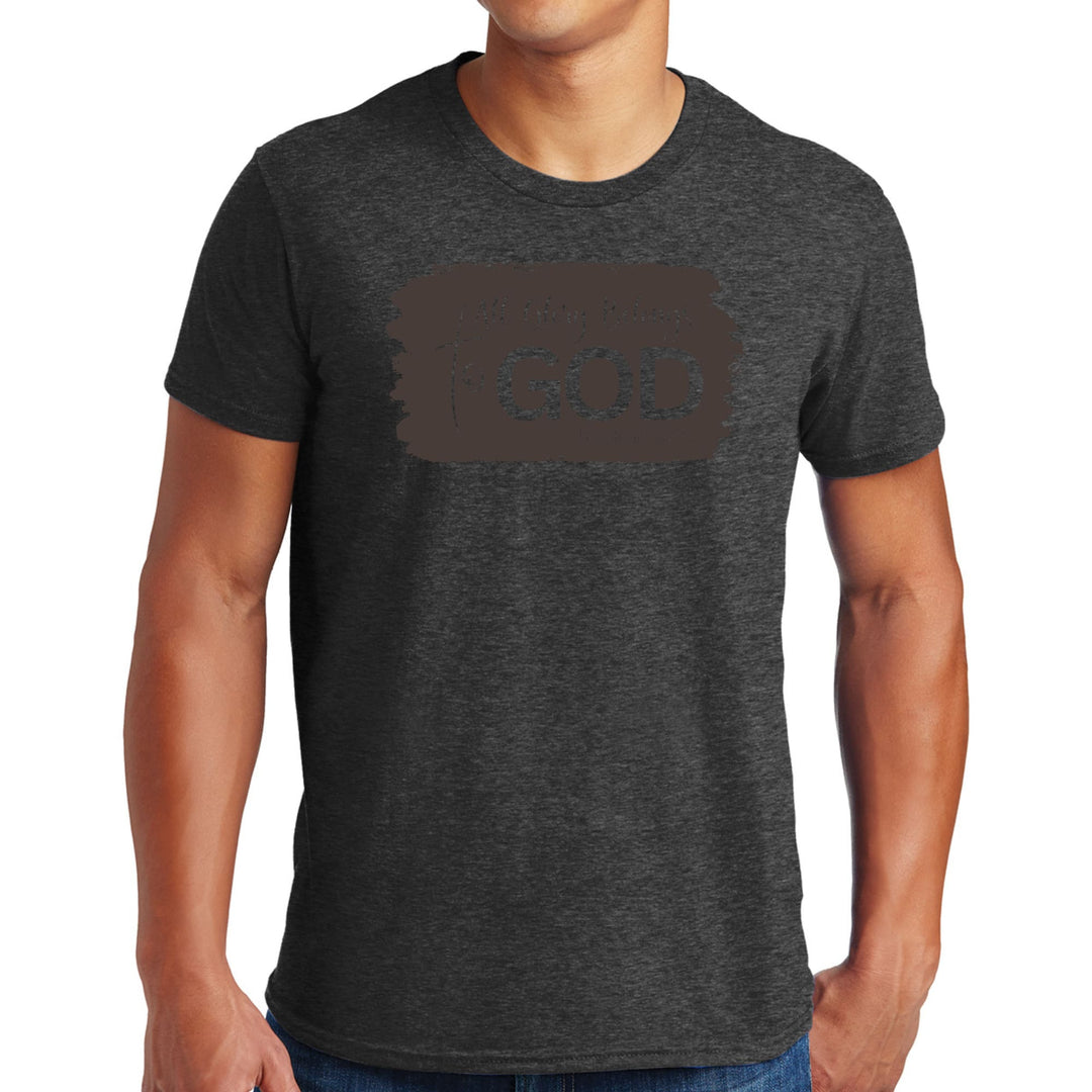 Mens Graphic T-shirt All Glory Belongs to God Brown - Mens | T-Shirts