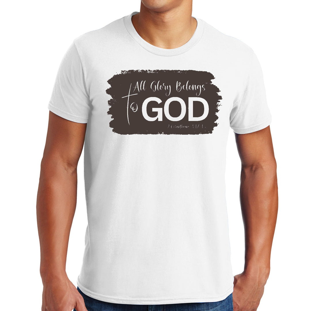 Mens Graphic T-shirt All Glory Belongs to God Brown - Mens | T-Shirts