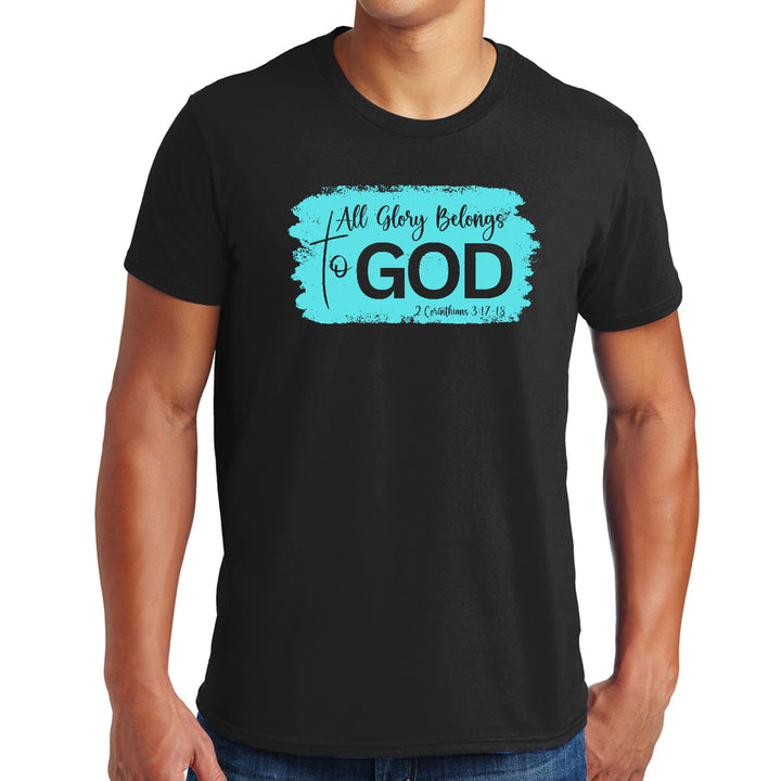 Mens Graphic T-shirt All Glory Belongs to God Christian Illustration - Mens