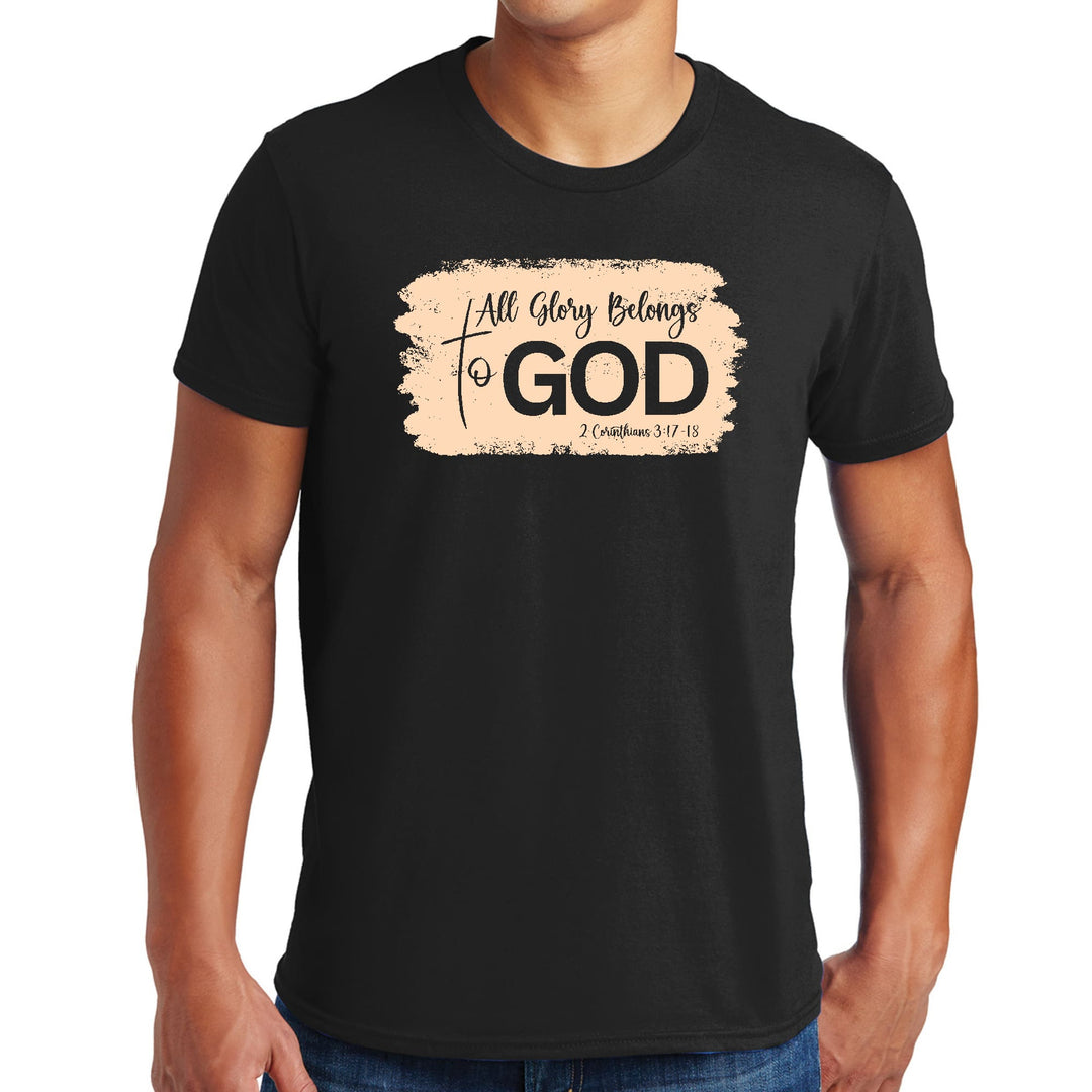 Mens Graphic T-shirt All Glory Belongs to God Christian Illustration - Mens