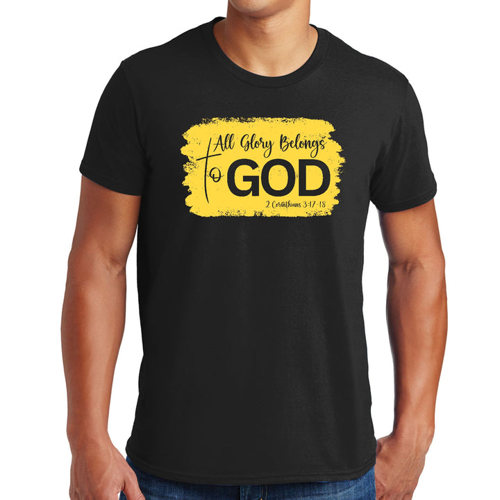 Mens Graphic T-shirt All Glory Belongs to God Christian Illustration - Mens