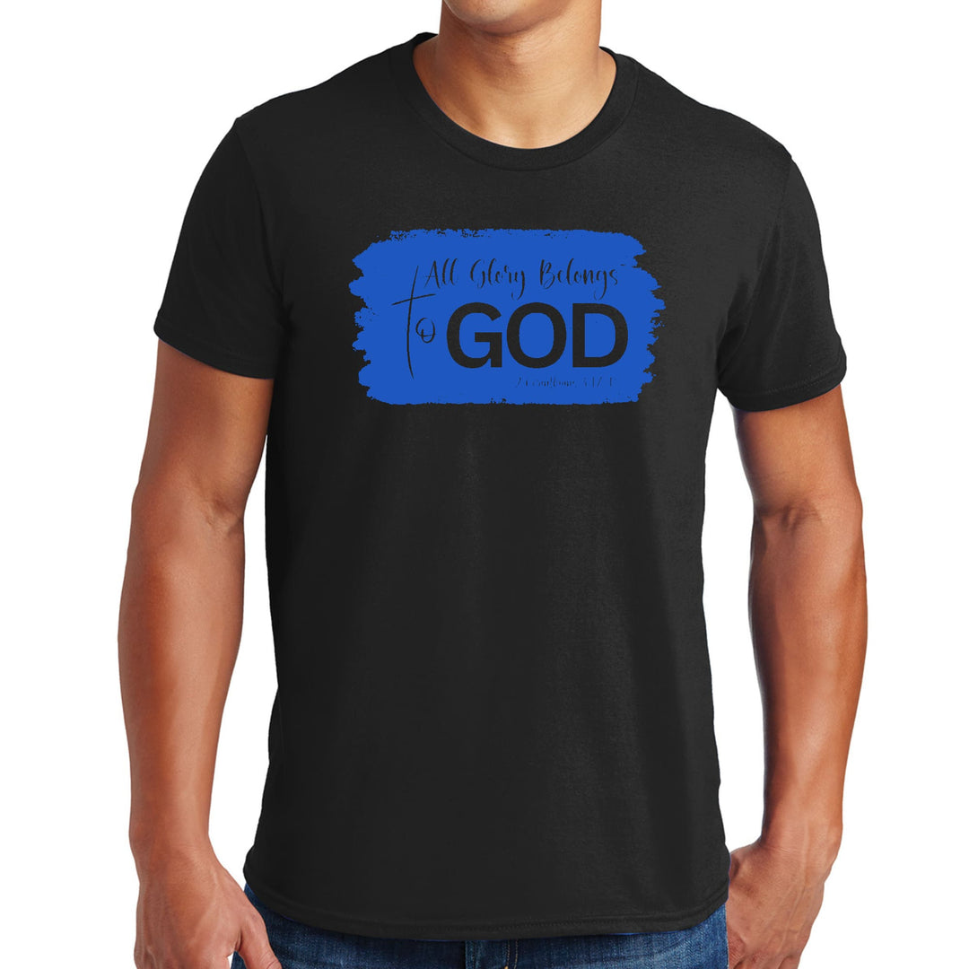 Mens Graphic T-shirt All Glory Belongs to God Christian Illustration - Mens