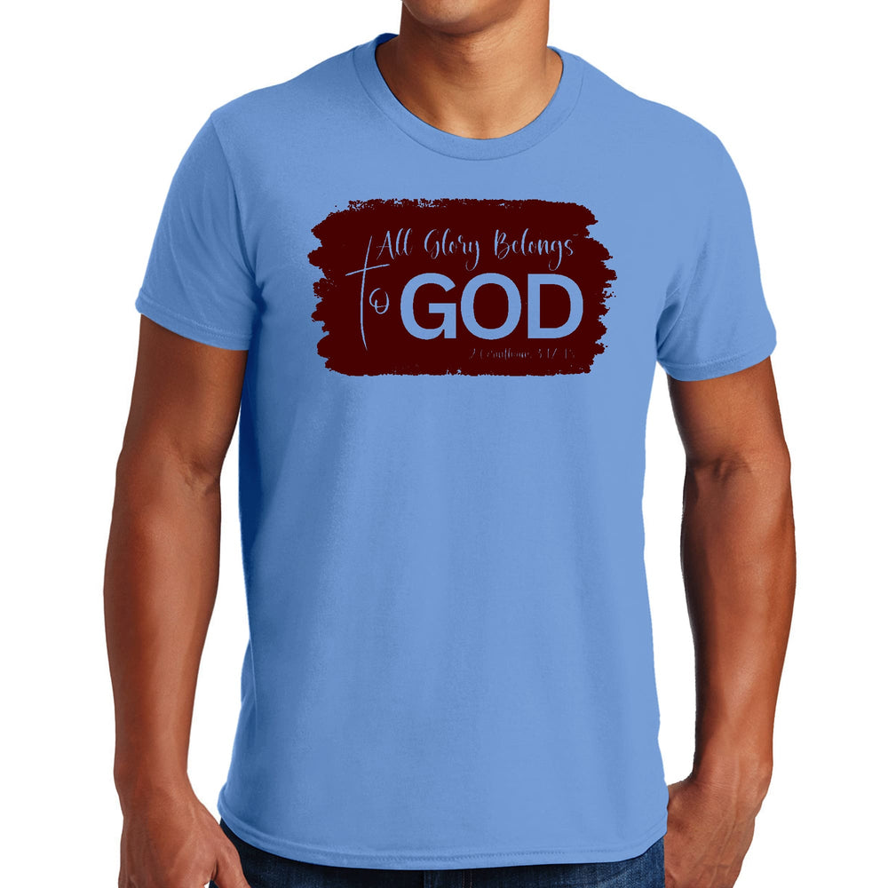 Mens Graphic T-shirt All Glory Belongs to God Christian Illustration - Mens