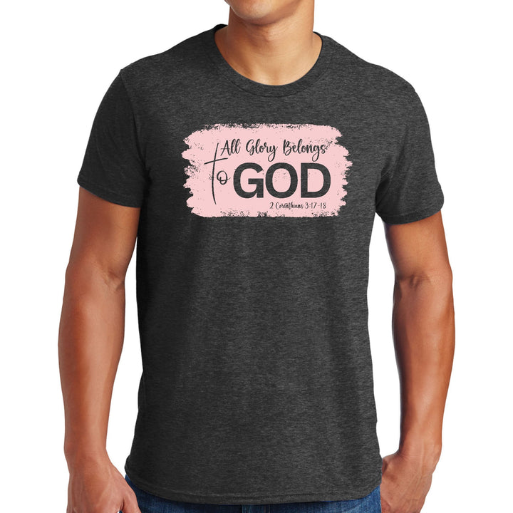 Mens Graphic T-shirt All Glory Belongs to God Christian Illustration - Mens