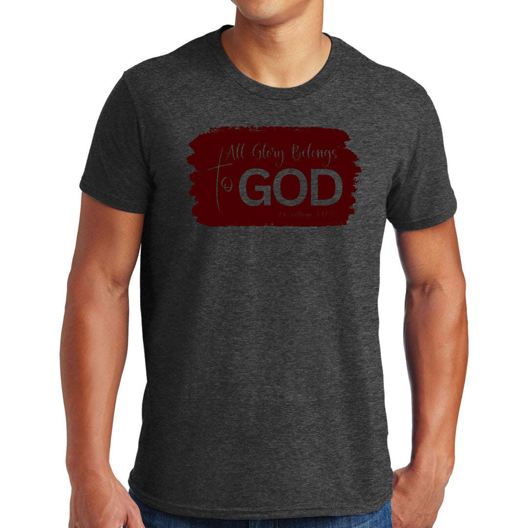 Mens Graphic T-shirt All Glory Belongs to God Christian Illustration - Mens