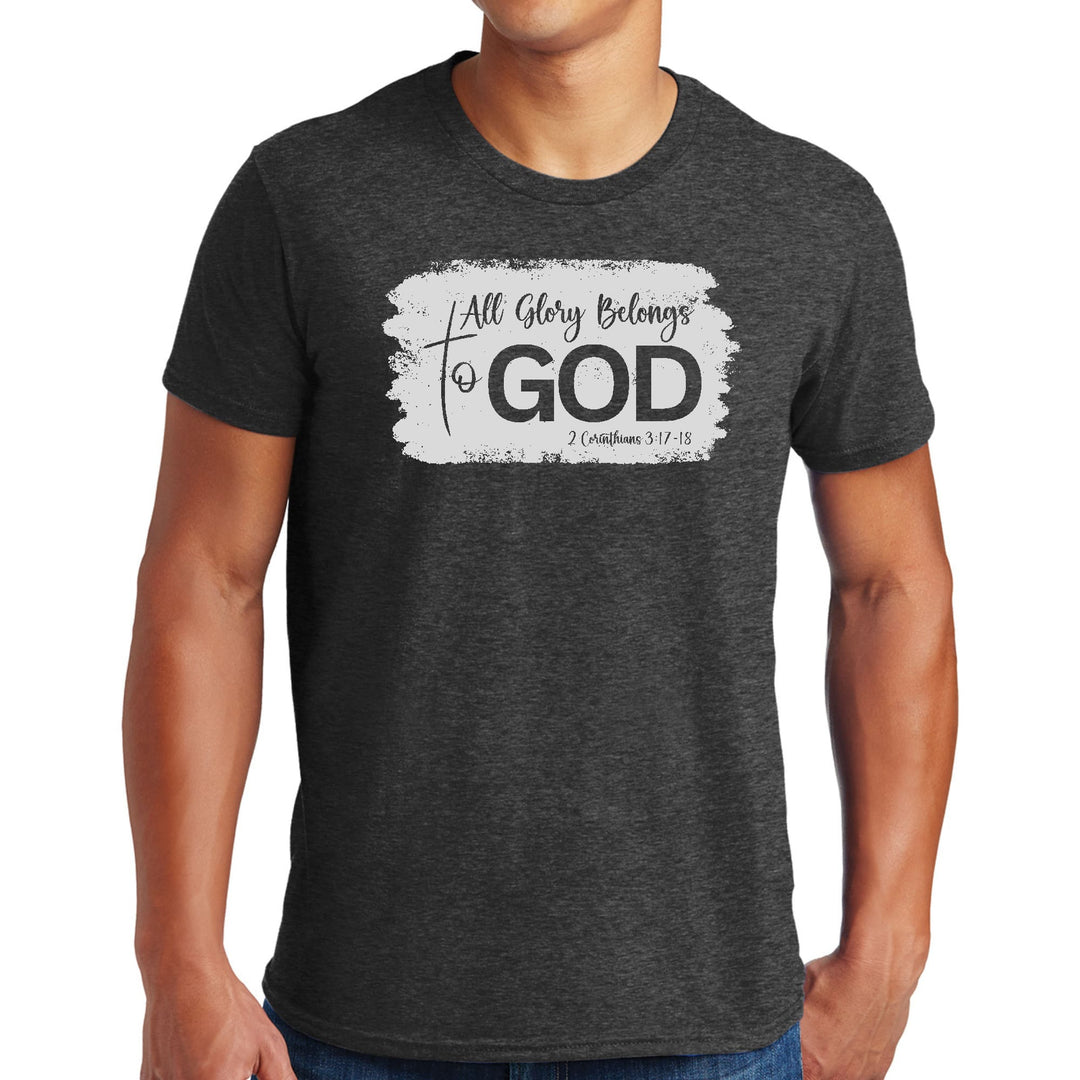 Mens Graphic T-shirt All Glory Belongs to God Christian Illustration - Mens