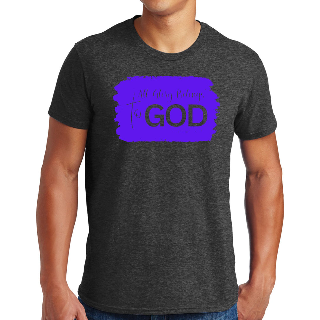 Mens Graphic T-shirt All Glory Belongs to God Christian Illustration - Mens