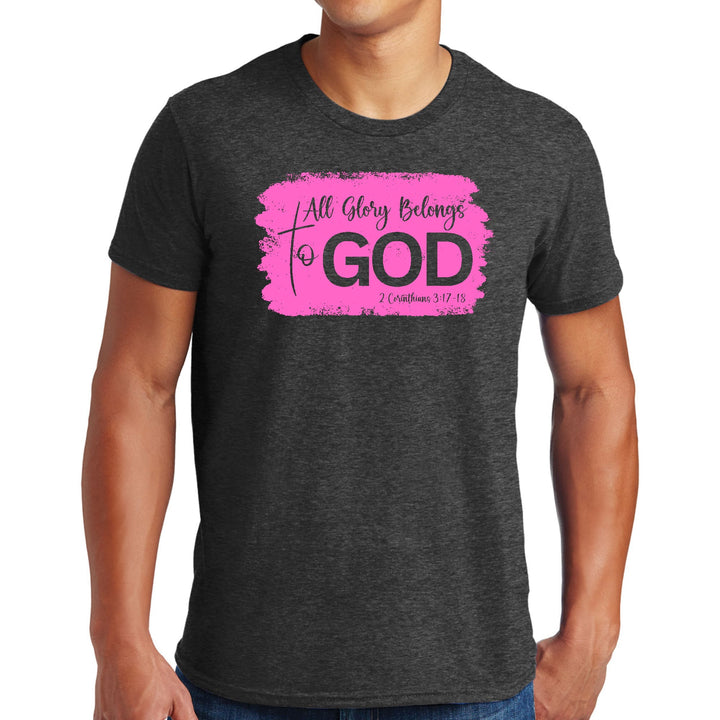 Mens Graphic T-shirt All Glory Belongs to God Christian Illustration - Mens