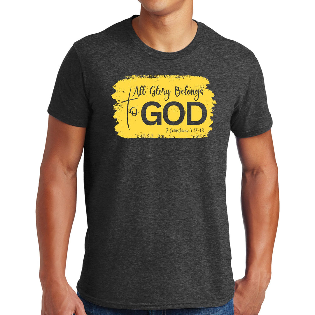 Mens Graphic T-shirt All Glory Belongs to God Christian Illustration - Mens