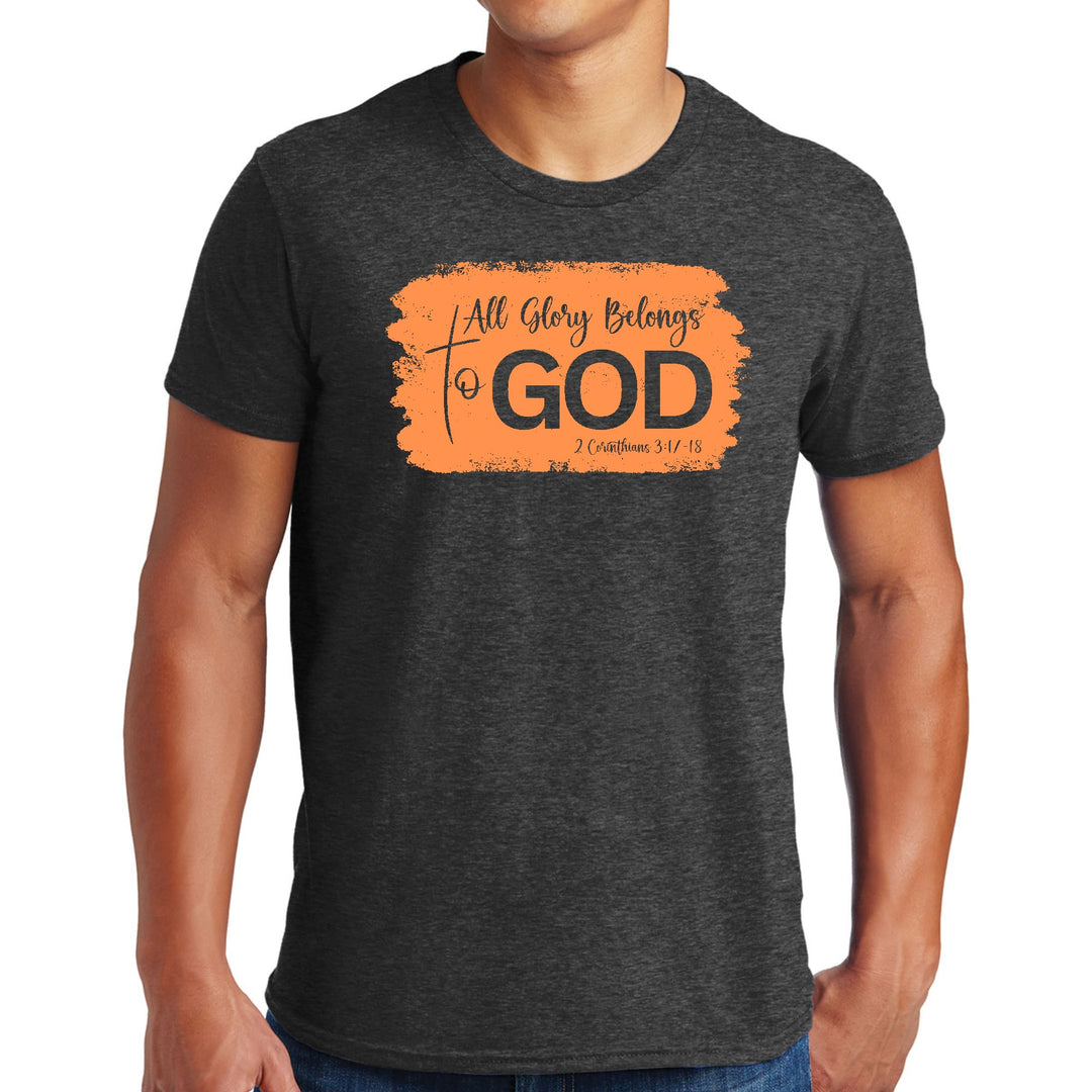 Mens Graphic T-shirt All Glory Belongs to God Christian Illustration - Mens