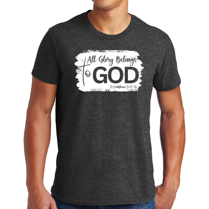 Mens Graphic T-shirt All Glory Belongs to God Christian Illustration - Mens