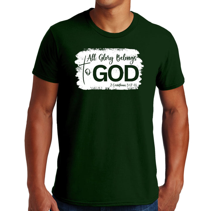 Mens Graphic T-shirt All Glory Belongs to God Christian Illustration - Mens