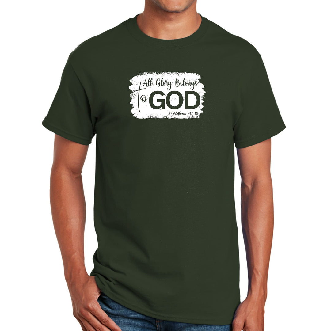 Mens Graphic T-shirt All Glory Belongs To God Christian Illustration - Mens
