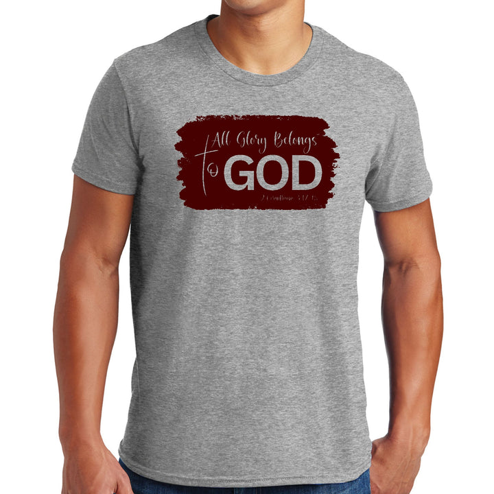 Mens Graphic T-shirt All Glory Belongs to God Christian Illustration - Mens