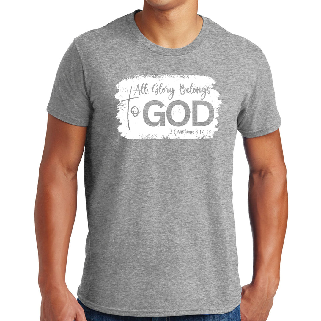 Mens Graphic T-shirt All Glory Belongs to God Christian Illustration - Mens