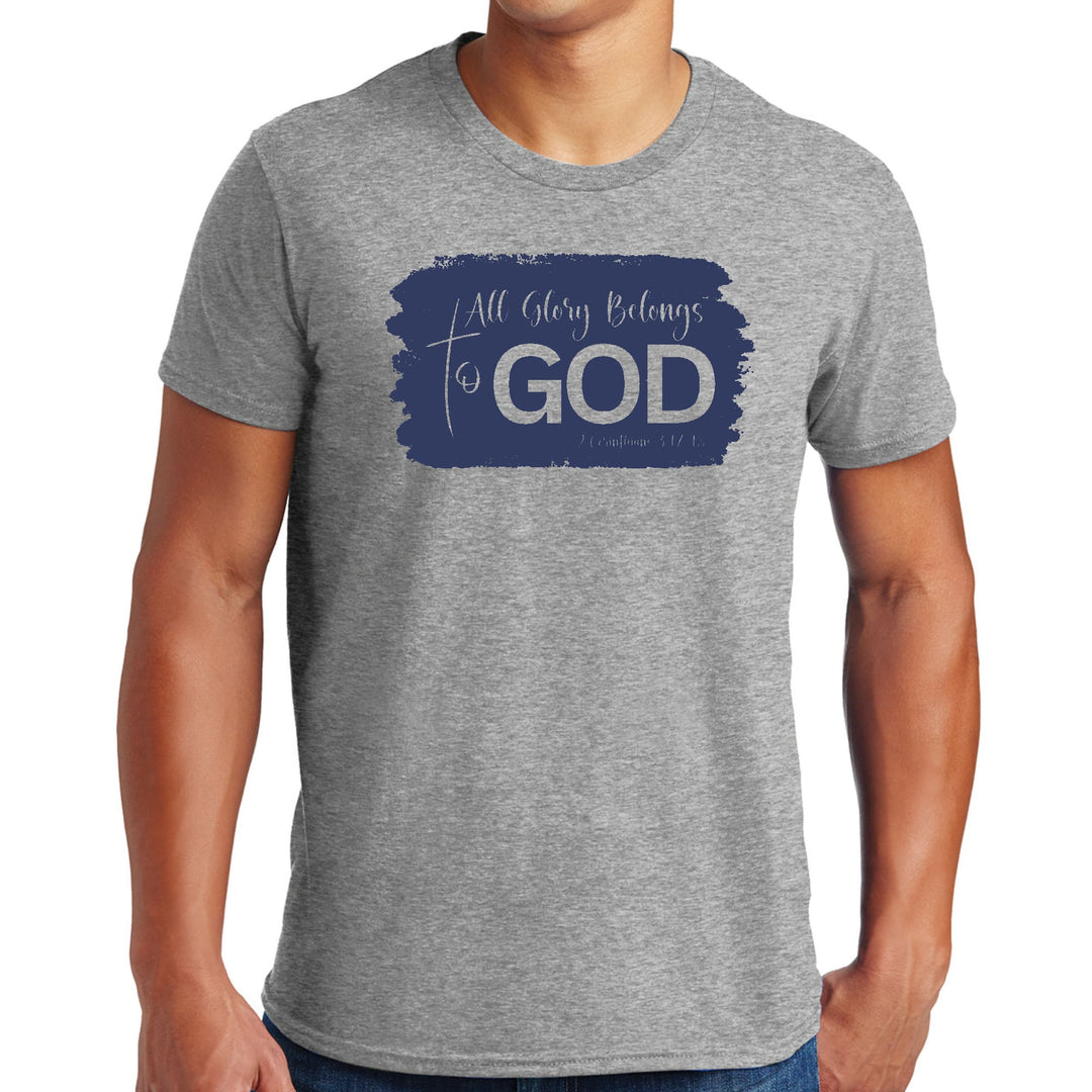 Mens Graphic T-shirt All Glory Belongs to God Christian Illustration - Mens